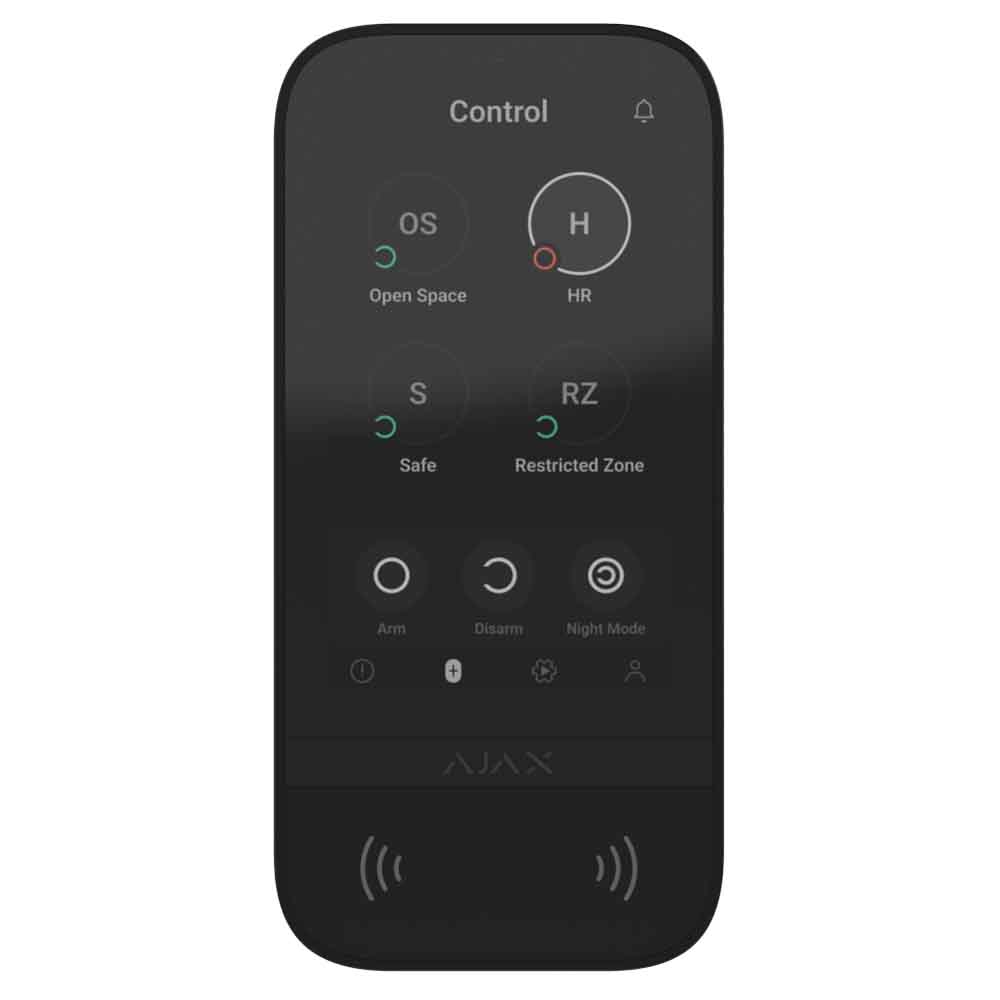 Ajax Keypad Touchscreen - Larmstyrning och manöverpanel svart